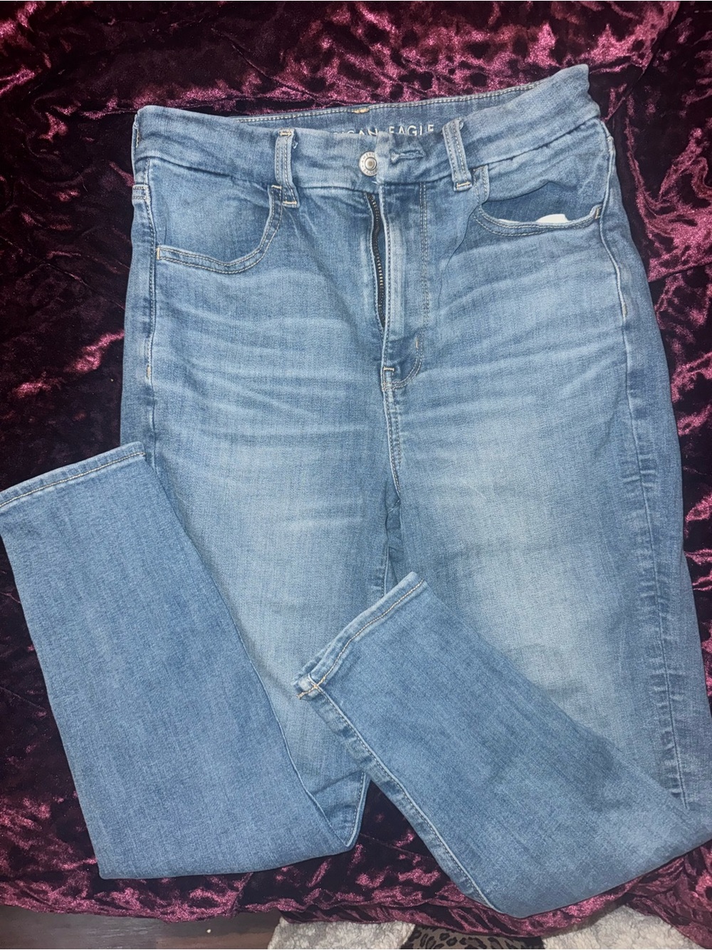American Eagle Light Blue Denim High-Rise Jeans